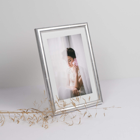 Srebrna ramka drewniana na zdjęcia EKO S2 13x18 cm