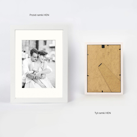 Biała ramka na zdjęcia HEN PASS 1 21X29,7 cm z passe partout (15x21 cm)