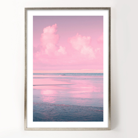 Ramka na zdjęcia drewniana UNO S Srebrna 50x70 cm