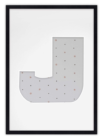 Ramka na zdjęcia LITERKA "J" 21x30 cm czarna z białym passe partout