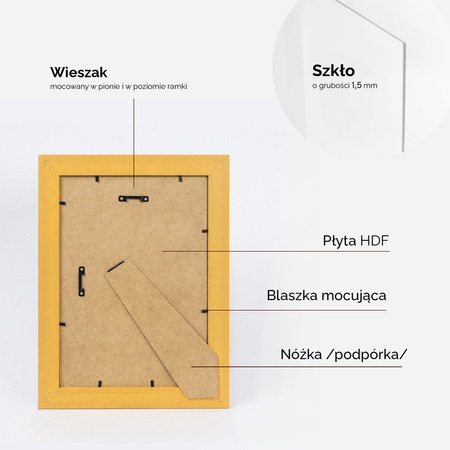 Ramka drewniana złota na zdjęcia DRZG M Z 21x30 cm