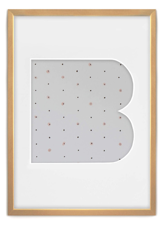Ramka na zdjęcia LITERKA "B" 21x30 cm jasne drewno z białym passe partout