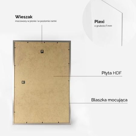 Srebrna ramka na zdjęcia HEN S 40x60 cm