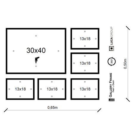 Zestaw złotych ramek galeria HIT 1 Z GF0002