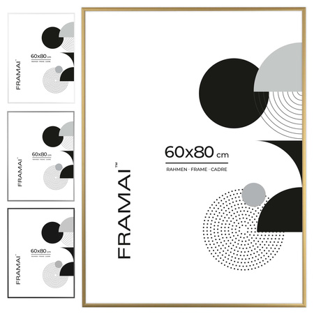 Złota ramka aluminiowa QAL 60x80 cm