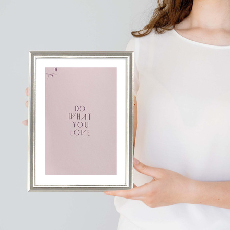 Srebrna ramka drewniana na zdjęcia DRWA FS 13x18 cm