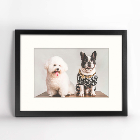 Czarna ramka na zdjęcia HEN PASS 2 30x40 cm z passe partout 30x40 (21x30)