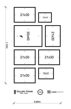 Zestaw czarnych ramek - galeria HIT 02 GF0009 - CORNER