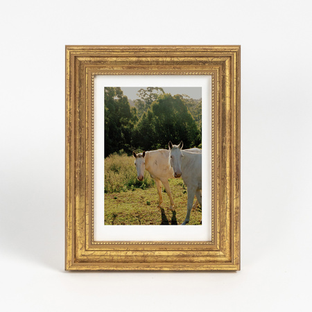 Ramka drewniana złota na zdjęcia DRZG M Z 15x21 cm