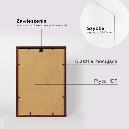 Brązowa ramka drewniana PINIA 3 21x30 cm