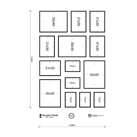 Zestaw białych ramek galeria Pinia 1 GF0001