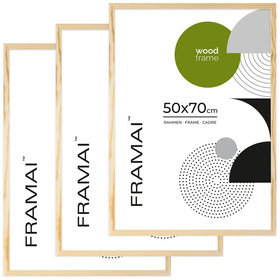 Pakiet 3 szt. ramek z drewna surowego RAW 50x70 cm