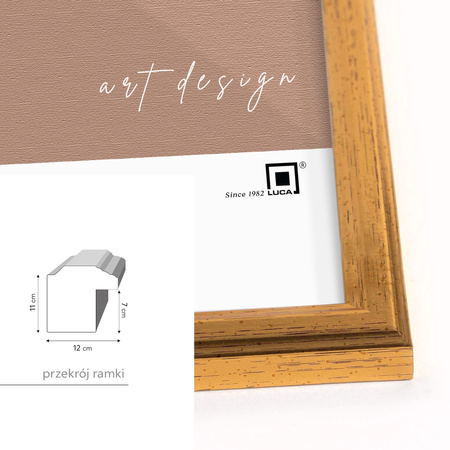 Pakiet 5 szt. złotych ramek drewnianych na zdjęcia DRWA FZ 30x40 cm