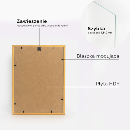 Złota ramka drewniana na zdjęcia EKO Z4 18x24 cm