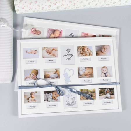 Ramka na zdjęcia PIERWSZY ROCZEK DZIECKA - CHŁOPIEC 30x40 cm z passe partout