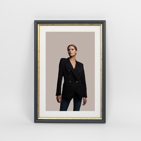 Czarna ramka drewniana ze złotym paskiem DRI CL 2 25x38 cm