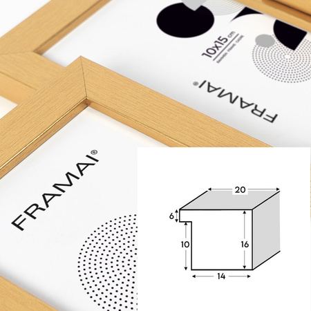 Multirama MULTI HEN 2 ramka na zdjęcia. Złota multirama na cztery zdjęcia