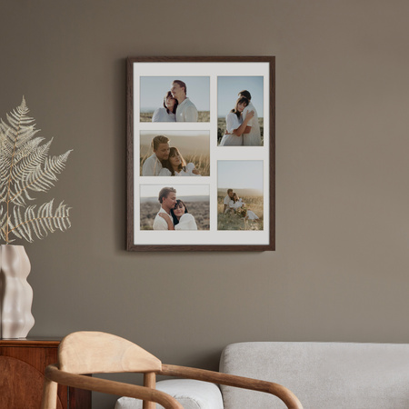 Foto Galeria 30x40 cm kolor brązowy Ramka na 5 zdjęcia 10x15 cm z Passe Partout