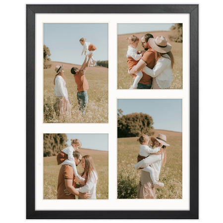 Foto Galeria 24x30 cm czarna Ramka na 4 zdjęcia 10x15 cm 10x10 cm z Passe Partout