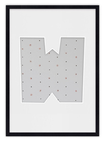 Ramka na zdjęcia LITERKA "W" 21x30 cm czarna z białym passe partout