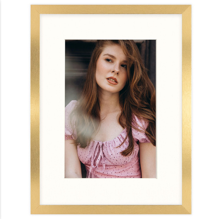 Złota ramka na zdjęcia HEN PASS Z 30x40 cm z passe partout (21x30 cm)