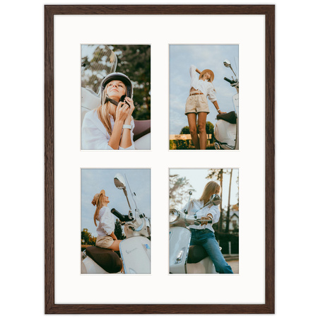 Foto Galeria 30x40 cm kolor brązowy Ramka na 4 zdjęcia 10x15 cm z Passe Partout