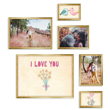 Zestaw złotych ramek galeria HIT 1 Z GF0010
