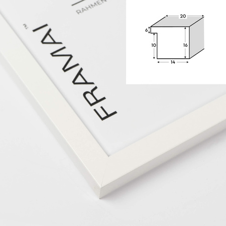 Biała ramka na zdjęcia HEN 1 40x60 cm