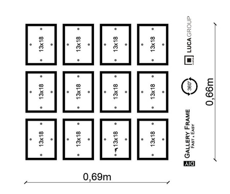 Zestaw ramek PINIA 3 GF0018 - galeria ramek na 12 zdjęć