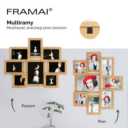 Multirama MULTI HEN 01 ramka na zdjęcia na 8 zdjęć - kolor dębowy