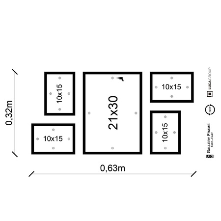 Zestaw ramek PINIA 1 GF0045 - galeria ramek na 5 zdjęcia