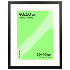 Czarna ramka na zdjęcia HEN PASS 2 40x50 cm z passe partout (30x40)