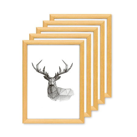 Pakiet 5 szt. naturalnych ramek na zdjęcia 0 10x15 cm