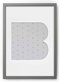 Ramka na zdjęcia LITERKA "B" 21x30 cm szara z białym z passe partout
