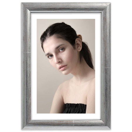 Srebrna ramka drewniana na zdjęcia EKO S2 25x38 cm