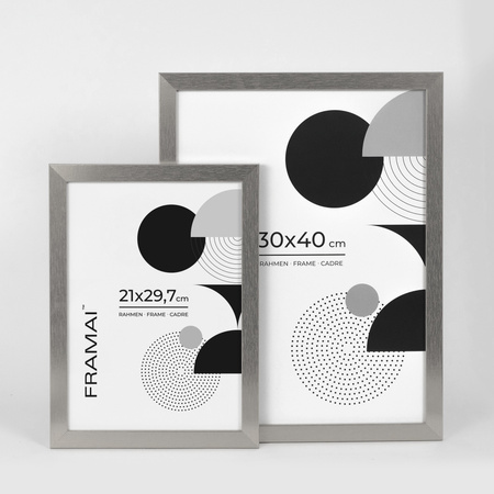 Pakiet 3 szt. srebrnych ramek na zdjęcia HEN S 30x40 cm
