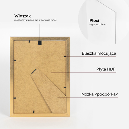 Pakiet 5 szt. ramek na zdjęcia kolor bielony dąb HEN 0 21x29,7 A4 cm