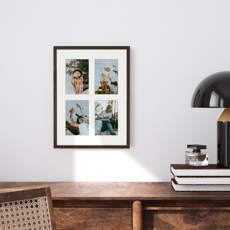 Foto Galeria 30x40 cm kolor brązowy Ramka na 4 zdjęcia 10x15 cm z Passe Partout