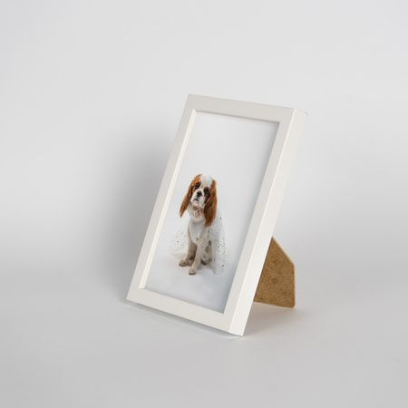 Pakiet 5 szt. białych ramek drewnianych na zdjęcia PINIA 1 10x15 cm