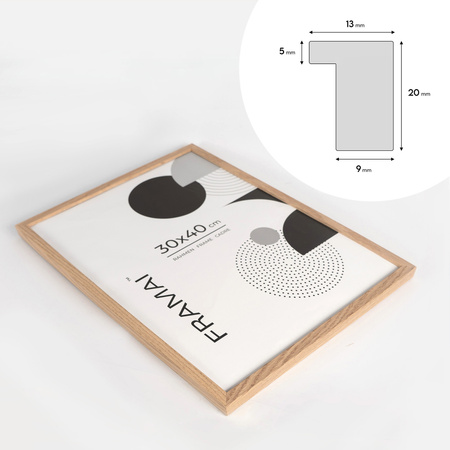 Pakiet 5 szt. ramki z drewna dębowego OAK 30x40 cm