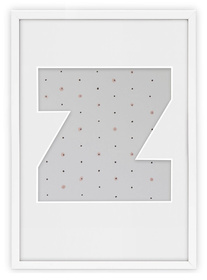 Ramka na zdjęcia LITERKA "Z" 21x30 cm biała z białym passe partout