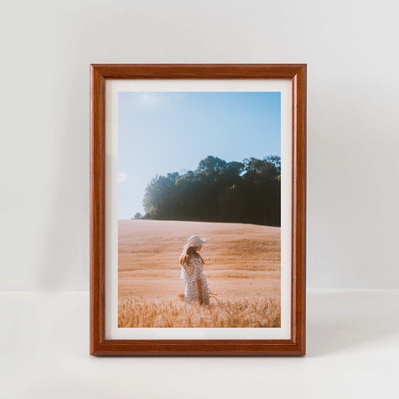 Pakiet 5 szt. ramek drewnianych na zdjęcia kolor mahoń DRWA 5 10x15 cm