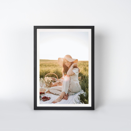 Czarna ramka drewniana PINIA 2 21x30 cm