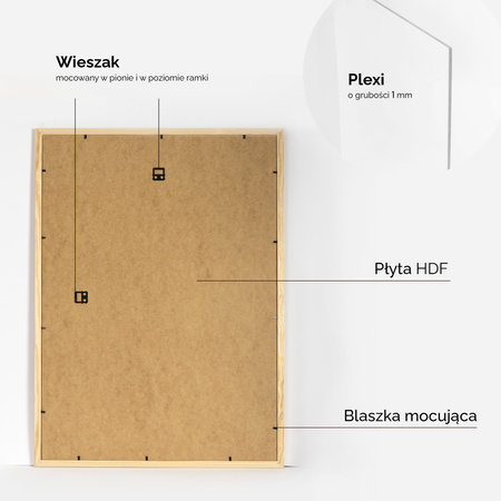 Pakiet 3 szt. ramek z drewna surowego RAW 50x70 cm