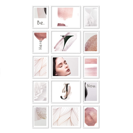 Zestaw białych ramek PINIA 1 GF0029 - galeria na 15 zdjęć