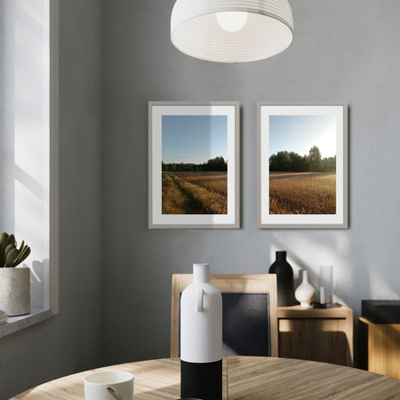 Pakiet 5 szt. szarych ramek drewnianych na zdjęcia PINIA 05 21x30 cm