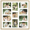 Foto Galeria 50x50 cm kolor dębowy Ramka na 11 zdjęć 10x15 cm i 10x10 cm z Passe Partout