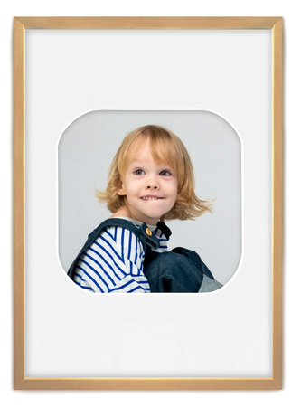 Ramka na zdjęcia CYFERKA "0" 21x30 cm naturalne drewno z białym passe partout