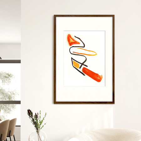 Brązowa ramka na zdjęcia HEN PASS 4 40x60 cm z passe partout (30x40 cm)