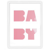 Ramka BABY 30x40 cm w kolorze białym z białym passe partout